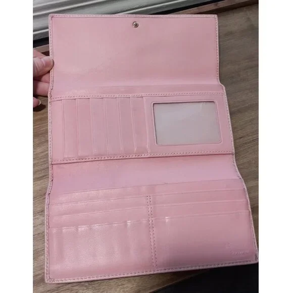 👉LAST CHANCE‼️ Vtg. COACH Soho Pleated Pink Leather Wallet - Picture 10 of 16